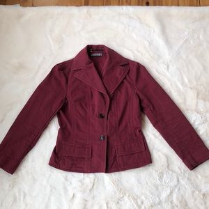 Ann Taylor Maroon jacket button up size 2